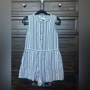 Universal Thread gray and White Striped Romper